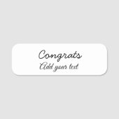 Einfache Gratulationen Abschluss hinzufügen Namensschild (Vorderseite)