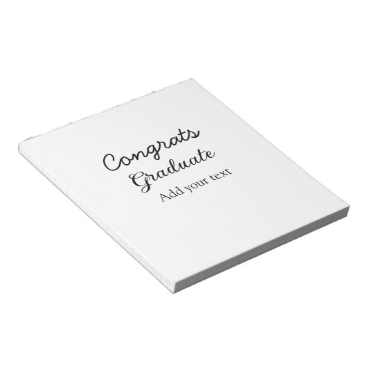 Einfache Gratulationen Abschluss hinzufügen Notizblock (angewinkelt)