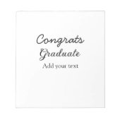 Einfache Gratulationen Abschluss hinzufügen Notizblock (Vorderseite)