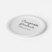 Einfache Gratulationen Abschluss hinzufügen Pappteller (Schrägansicht)