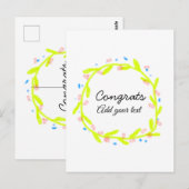 Einfache Gratulationen Abschluss hinzufügen Postkarte (Vorne/Hinten)