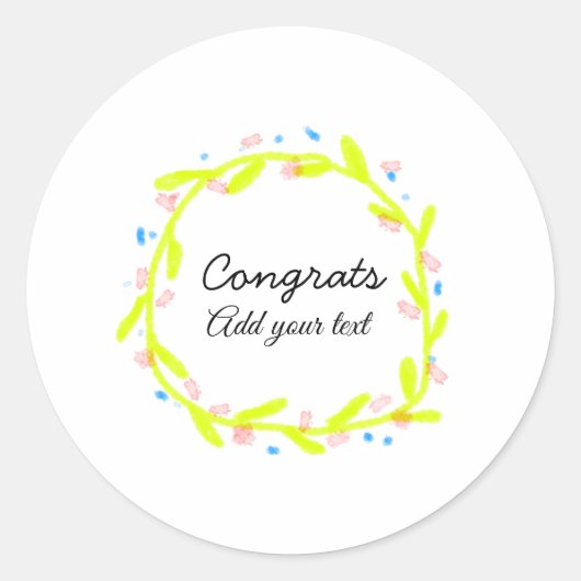 Einfache Gratulationen Abschluss hinzufügen Runder Aufkleber (Vorderseite)