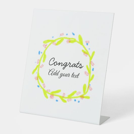 Einfache Gratulationen Abschluss hinzufügen Sockelschild (Vorderseite)