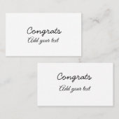 Einfache Gratulationen Abschluss hinzufügen Visitenkarte (Vorne/Hinten)