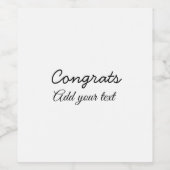 Einfache Gratulationen Abschluss hinzufügen Weinetikett (Einzelnes Label)