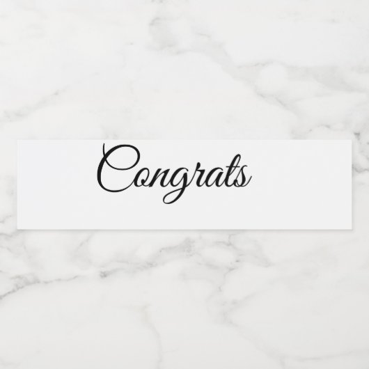 Einfache Gratulationen fügen Ihren Textnamen hinzu Wasserflaschenetikett (Einzelnes Label)