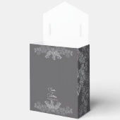 Einfache Grau-Line Art Eukalyptus Wedding Geschenkschachtel (Offen)