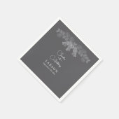 Einfache Grau Linie Art Eukalyptus Wedding Napkins Serviette (Ecke)