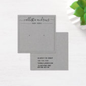 Einfache Grau-Papier-Cursive Ohrring-Display-Karte (Schreibtisch)