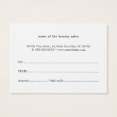 Einfache, grau-rote, weiße Schönheitskarte (Rückseite)