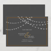 Einfache Grau- und Kupferzeichenbeleuchtung Save t The Date (Vorne/Hinten)