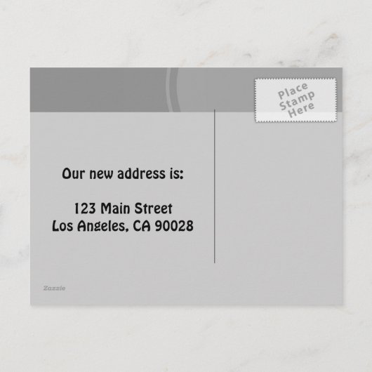 Einfache, graue Ankündigung (Rückseite)