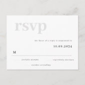 Einfache graue Antwort Hochzeit RSVP Postkarte (Vorderseite)