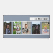 Einfache graue benutzerdefinierte Familie Fünf Fot Schreibtischunterlage (Vorderseite)