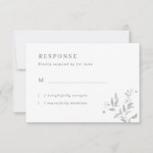 Einfache graue Blätter mit RSVP-Karte RSVP Karte (Vorderseite)