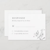 Einfache graue Blätter mit RSVP-Karte RSVP Karte (Vorne/Hinten)