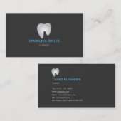 Einfache graue blaue Zahnarzt-Visitenkarte Visitenkarte (Vorne/Hinten)