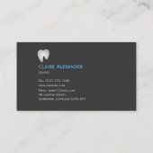 Einfache graue blaue Zahnarzt-Visitenkarte Visitenkarte (Rückseite)