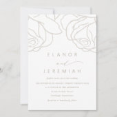 Einfache graue Blumenhochzeit Einladung (Vorderseite)