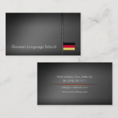 Einfache graue deutsche SprachschulVisitenkarte Visitenkarte (Vorne/Hinten)