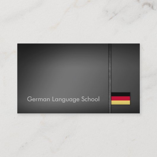 Einfache graue deutsche SprachschulVisitenkarte Visitenkarte (Vorderseite)