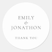 Einfache graue Hochzeit Dankeschön Runder Aufkleber (Vorderseite)