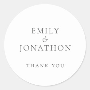 Einfache graue Hochzeit Dankeschön Runder Aufkleber