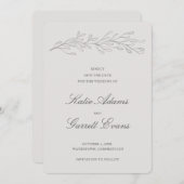 Einfache graue Hochzeit ohne Foto Save The Date (Vorne/Hinten)