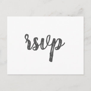 Einfache graue Hochzeitskarten rsvp Einladungspostkarte