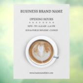 Einfache graue Kaffeetasse Geschäft Öffnungszeiten Fensteraufkleber (Blatt 3)