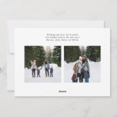 Einfache graue Karierte Grenze 3 Foto Weihnachten (Rückseite)