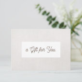 Einfache graue Leinen (Bild) Geschenkgutschein (Stehend Vorderseite)