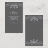 Einfache graue Linie Art Eukalyptus Hochzeit Empfa Begleitkarte (Vorne/Hinten)