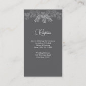 Einfache graue Linie Art Eukalyptus Hochzeit Empfa Begleitkarte (Vorderseite)