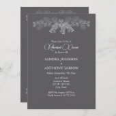 Einfache Graue Linie Art Eukalyptus Probe Einladung (Vorne/Hinten)