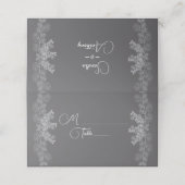 Einfache graue Linie Art Eukalyptus Wedding Platzk Platzkarte (Außenseite Aufgefaltet)