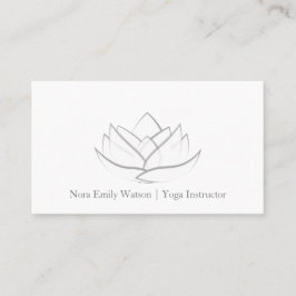 Einfache Graue Lotus Blume Business Card Visitenkarte