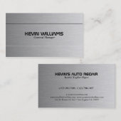 Einfache graue Metallic Textur Print Visitenkarte (Vorne/Hinten)