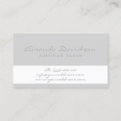 Einfache graue Minimalistische Trainingskarte Visitenkarte (Rückseite)