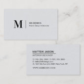 Einfache graue, moderne Minimalistische Visitenkar Visitenkarte (Vorne/Hinten)