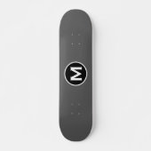Einfache graue Monogramm Skateboard (Vorne)