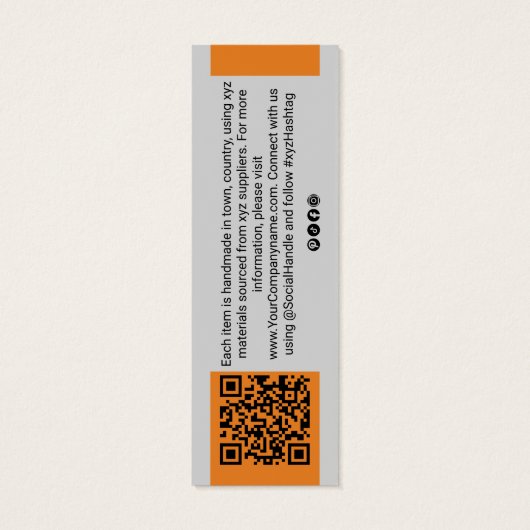 Einfache Graue Orange-Logo-QR-Kodierung Bekleidung (Rückseite)