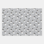 Einfache Graue Pinguin-Winter-Kinderdusche Geschenkpapier Set (Vorderseite)