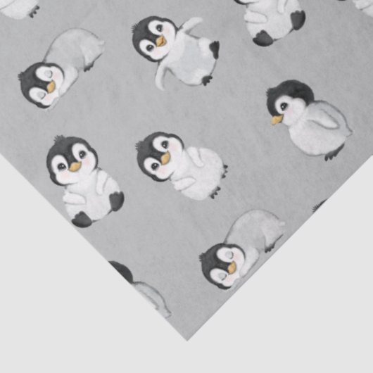 Einfache Graue Pinguin-Winter-Kinderdusche Seidenpapier (Ausschnitt)