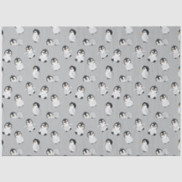 Einfache Graue Pinguin-Winter-Kinderdusche Seidenpapier