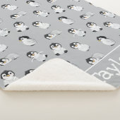 Einfache Graue Pinguin-Winter-Kinderdusche Sherpadecke (3/4)