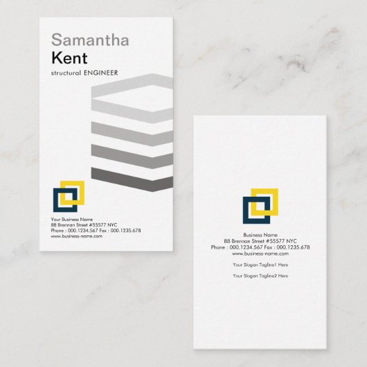 Einfache graue Schichtrebars-Technik Visitenkarte (Vorne/Hinten)