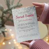 Einfache graue Schneeflocken Geheimnis Santa Party Einladung