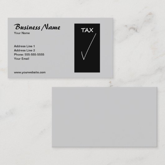 Einfache graue Steuerberaterin Visitenkarte (Vorne/Hinten)