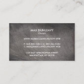 Einfache graue Stucco-Konstruktion Visitenkarte (Rückseite)